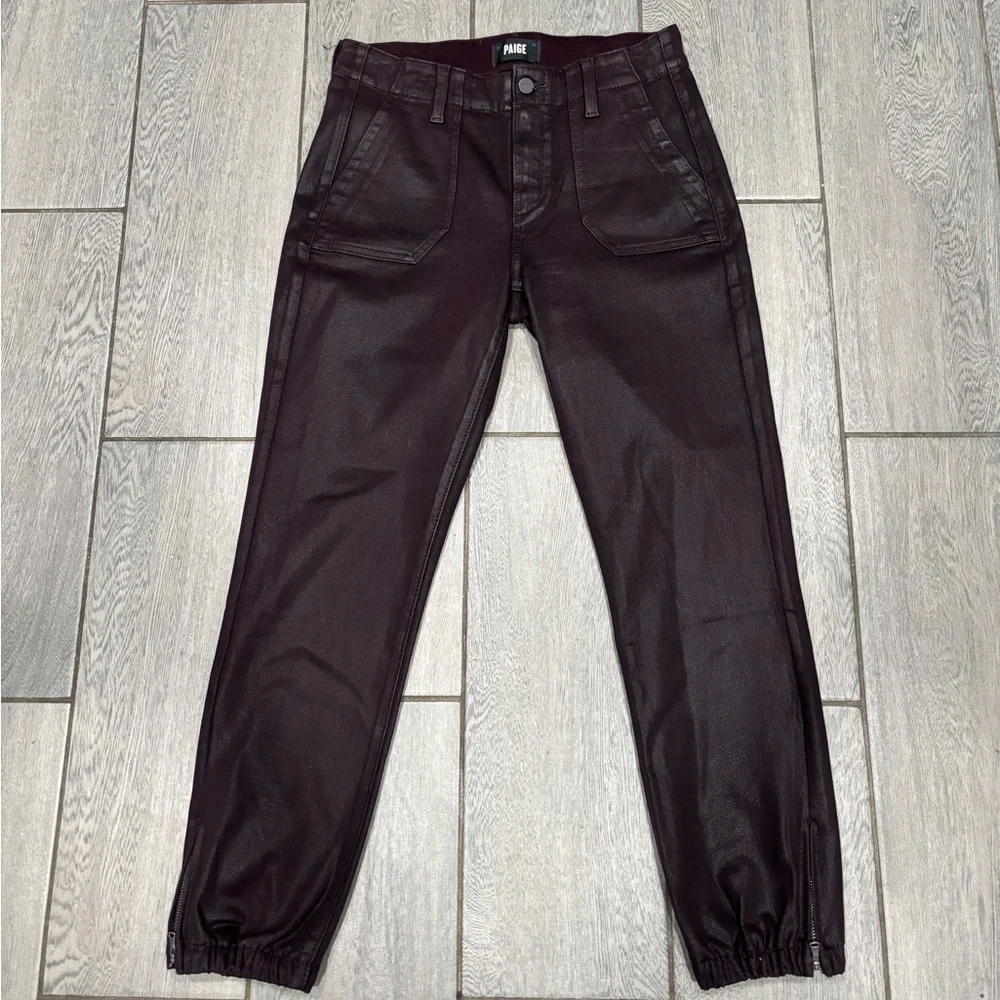 Paige Mayslie coated denim joggers Size 28 - Picture 2 of 7